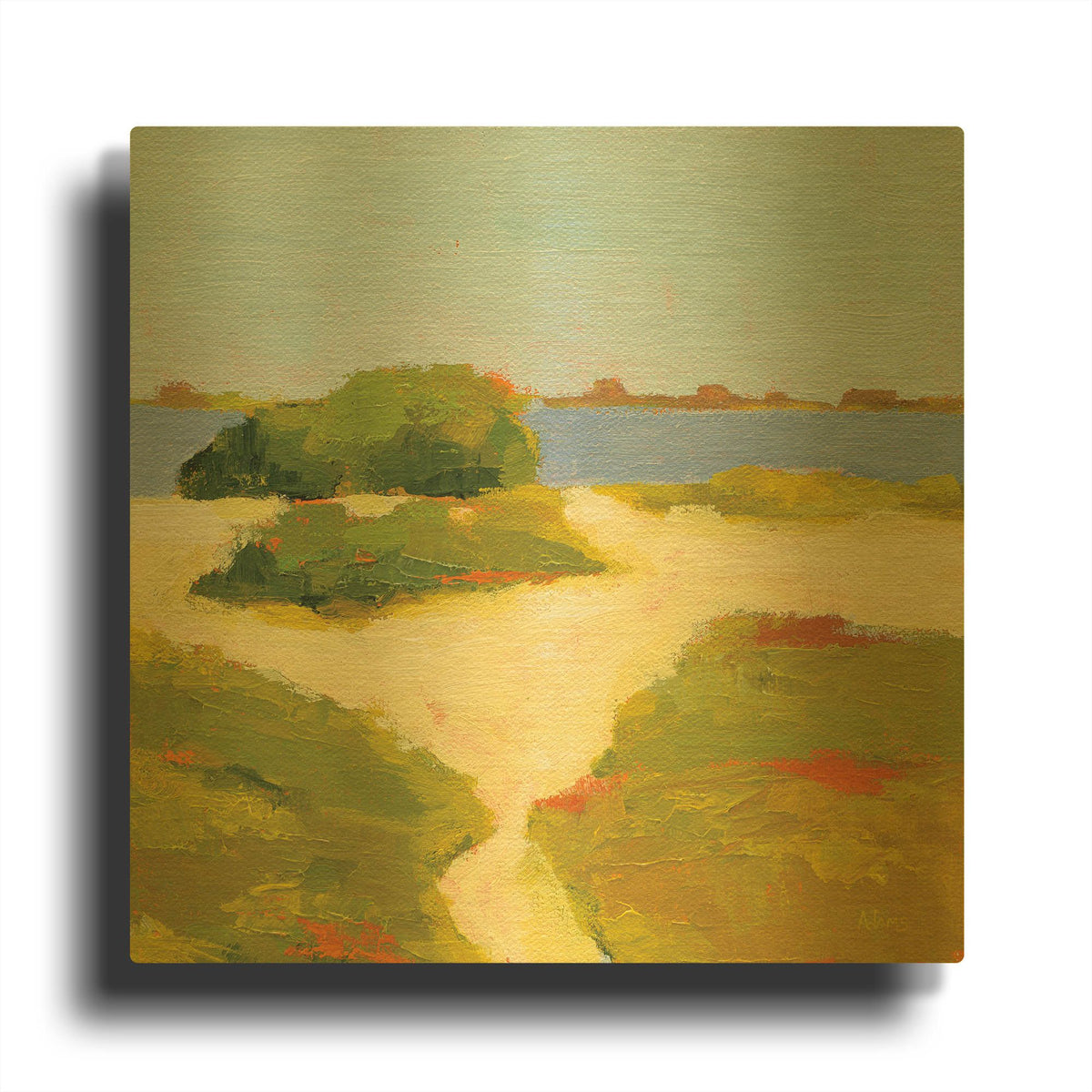 'Path to the Beach' By Phyllis Adams Gold Metal Wall Art