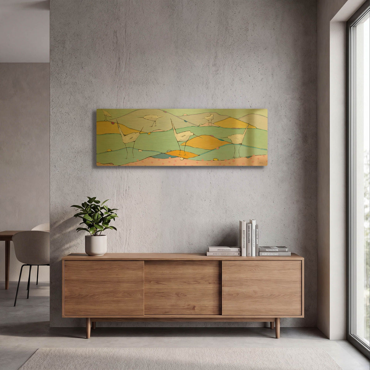 'Marsh Egrets I Pink Sand' By Phyllis Adams Gold Metal Wall Art