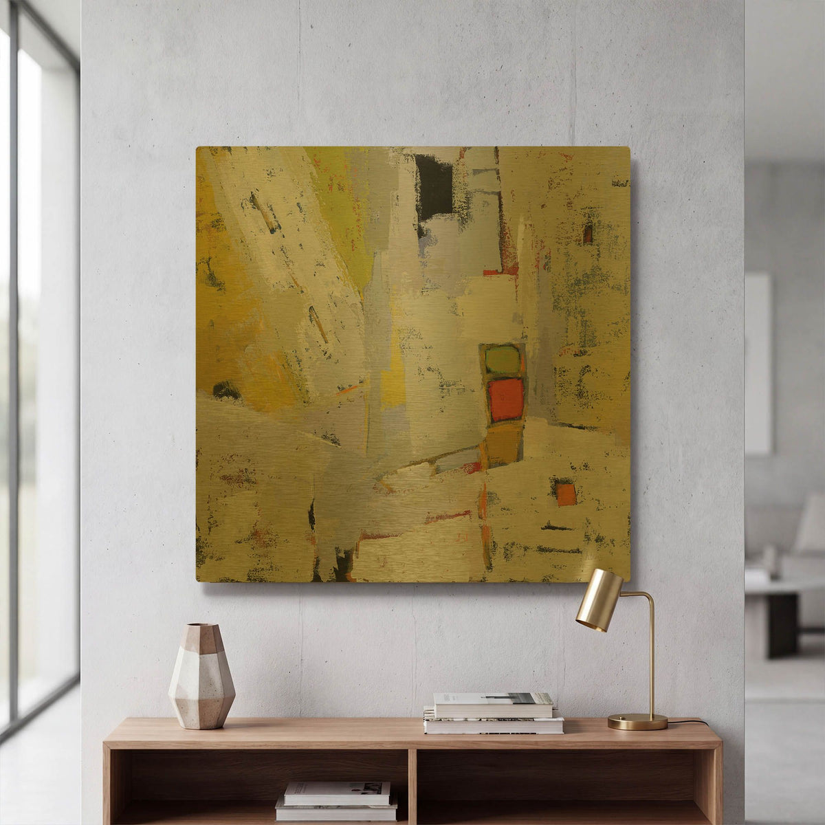 'On the Sunnyside of the Street' By Phyllis Adams Gold Metal Wall Art
