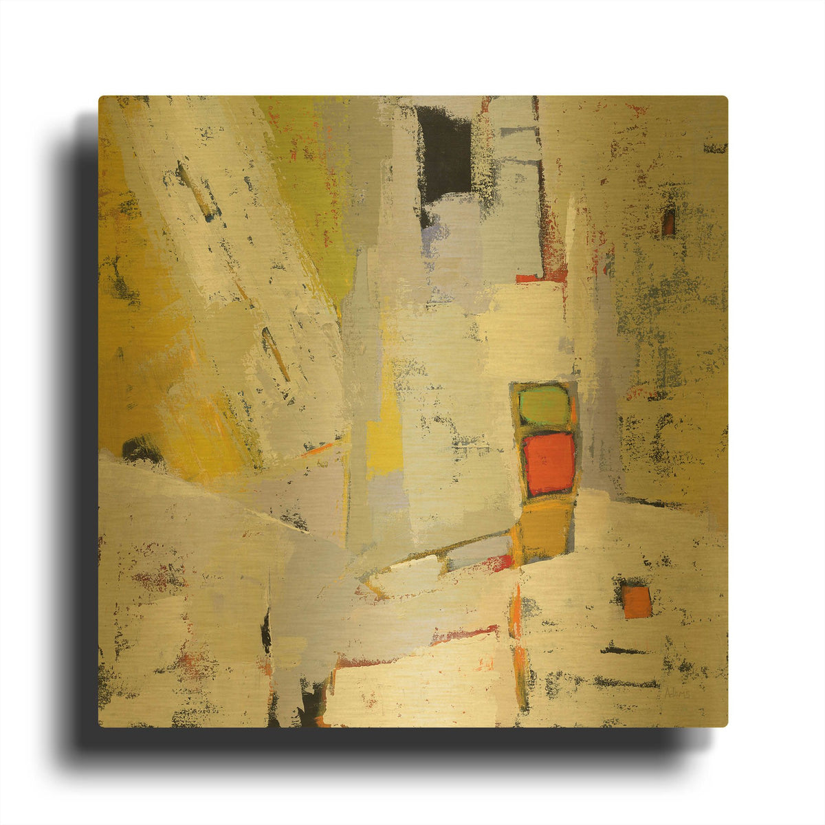 'On the Sunnyside of the Street' By Phyllis Adams Gold Metal Wall Art