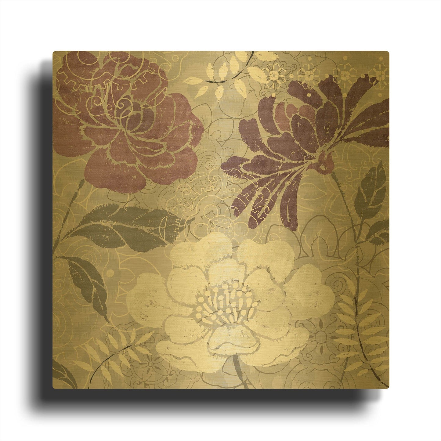 'Morning Tones Purple II' By Daphne Brissonnet Gold Metal Wall Art