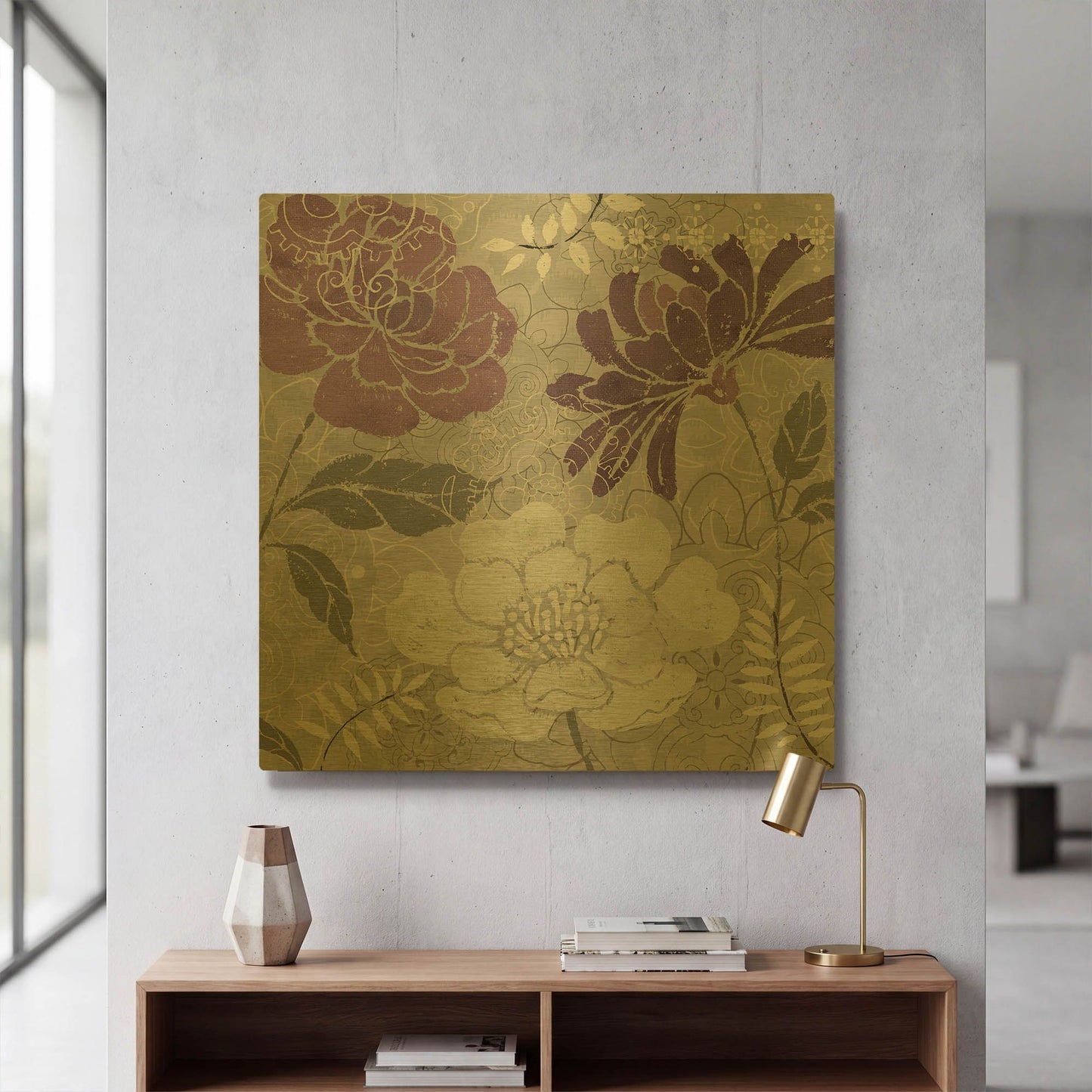 'Morning Tones Purple II' By Daphne Brissonnet Gold Metal Wall Art