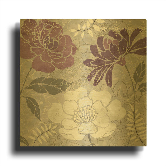 'Morning Tones Purple II' By Daphne Brissonnet Gold Metal Wall Art