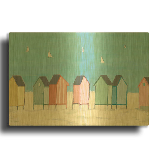 'Cabanas I Pastel' By Phyllis Adams Gold Metal Wall Art