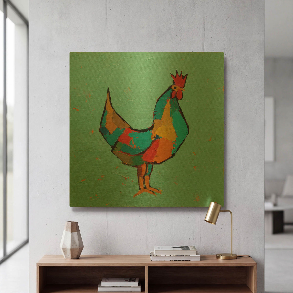 'The Strutter' By Phyllis Adams Gold Metal Wall Art