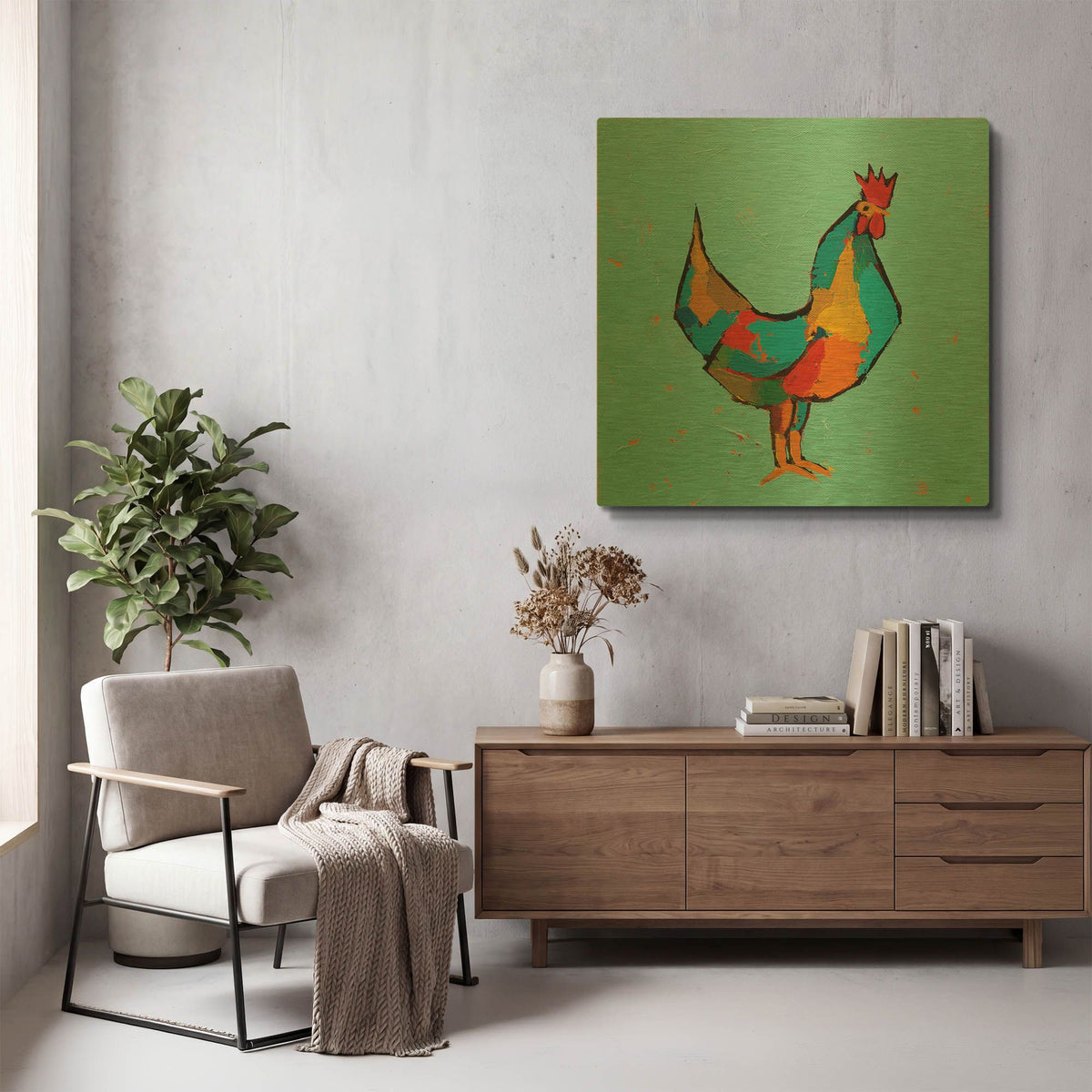 'The Strutter' By Phyllis Adams Gold Metal Wall Art
