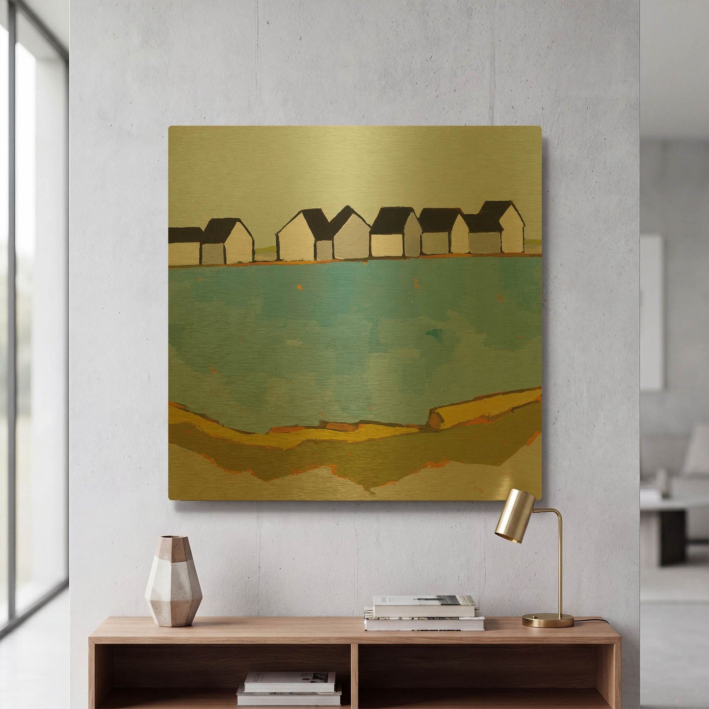 'A Summer' By Phyllis Adams Gold Metal Wall Art
