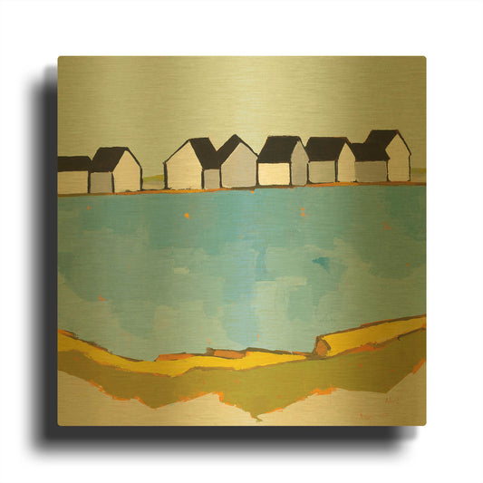 'A Summer' By Phyllis Adams Gold Metal Wall Art