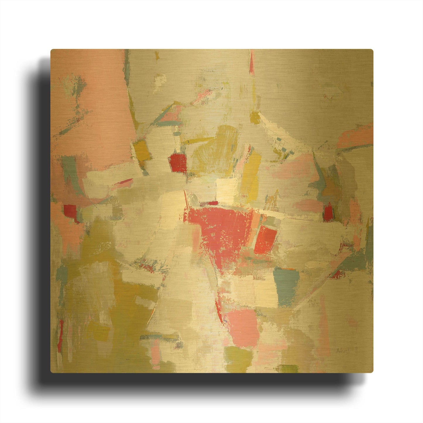'And All That Jazz Pink' By Phyllis Adams Gold Metal Wall Art