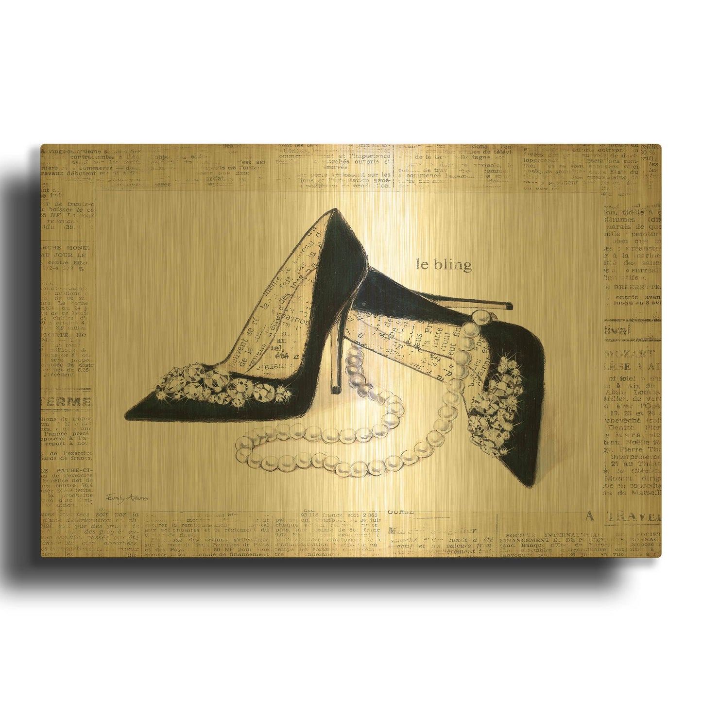'From Emilys Closet IV' By Emily Adams Gold Metal Wall Art