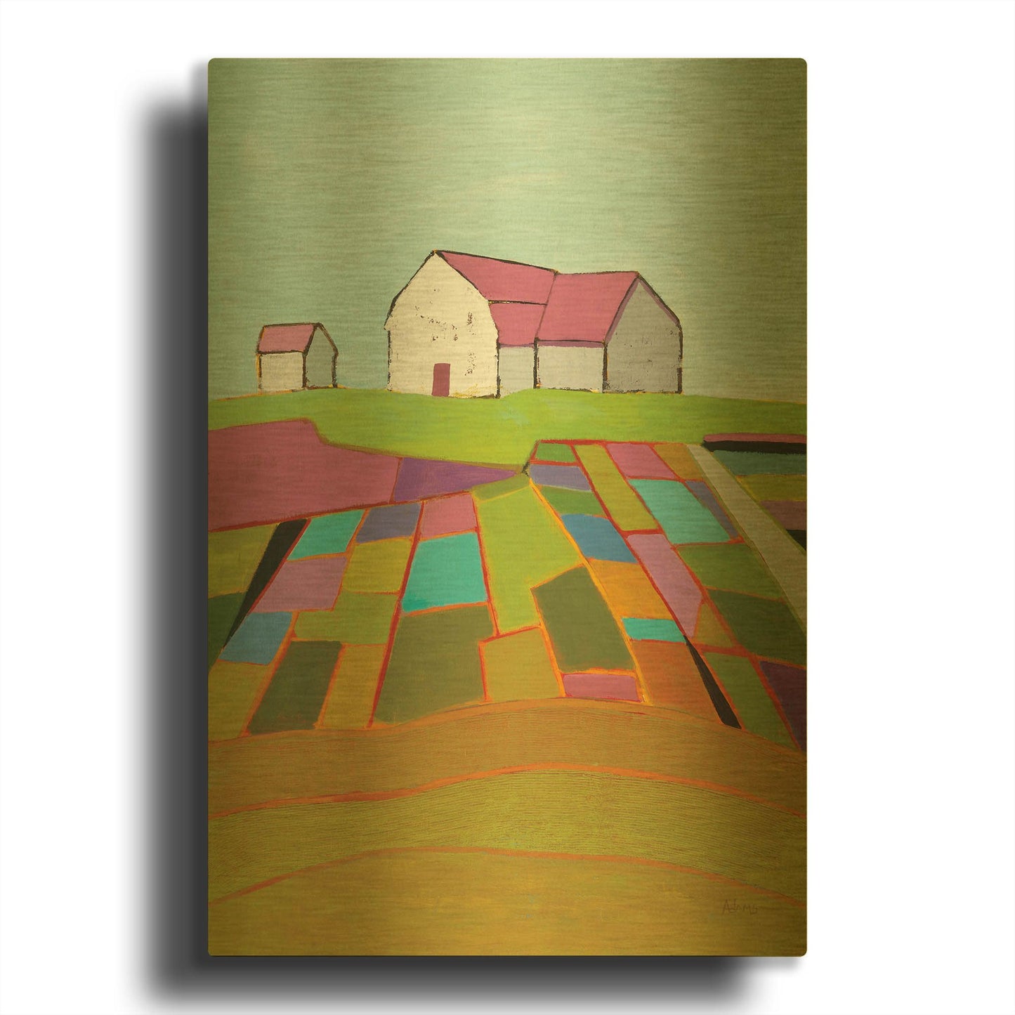 'Field of Dreams Light' By Phyllis Adams Gold Metal Wall Art