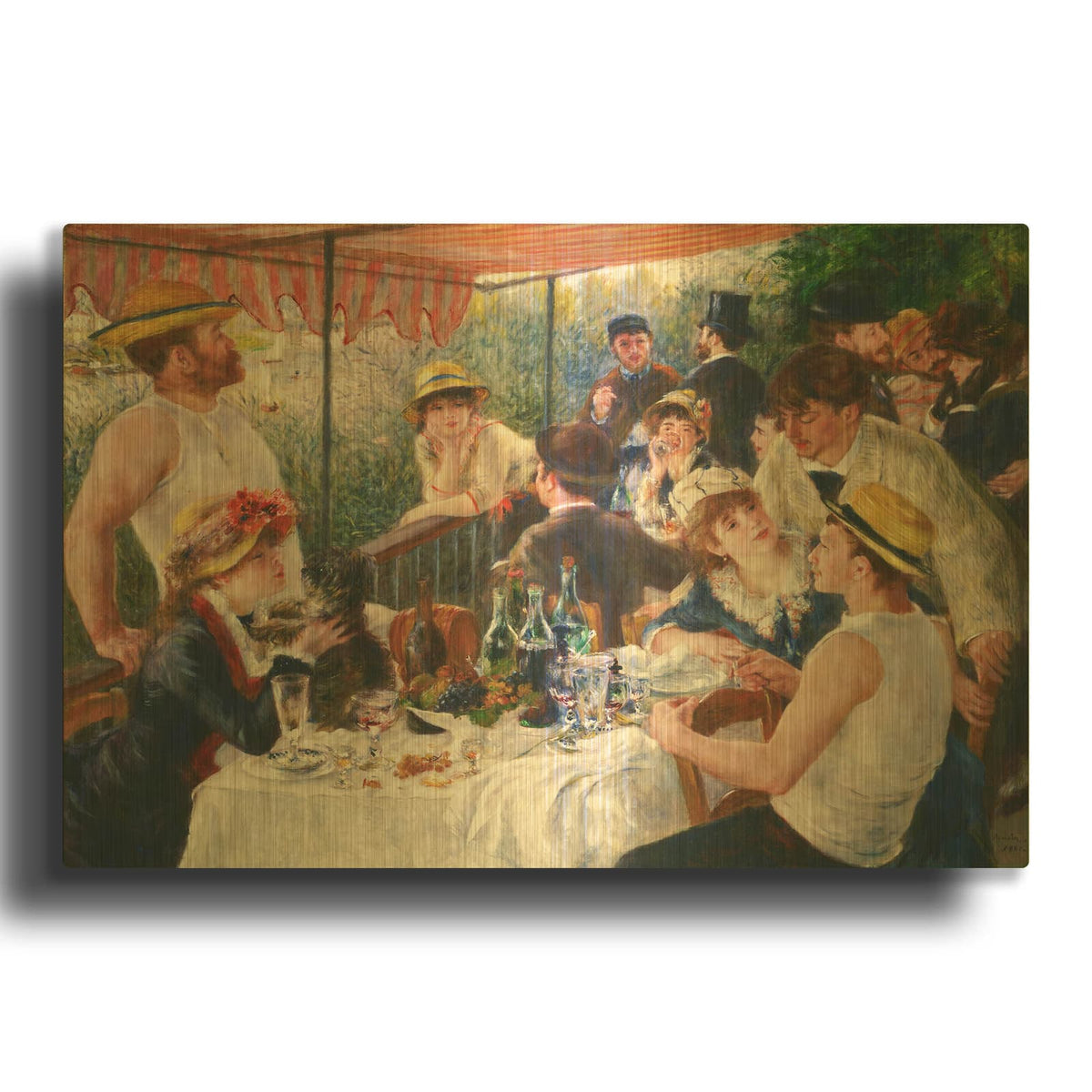 'Luncheon of the Boating Party' By Pierre Auguste Renoir Gold Metal Wall Art
