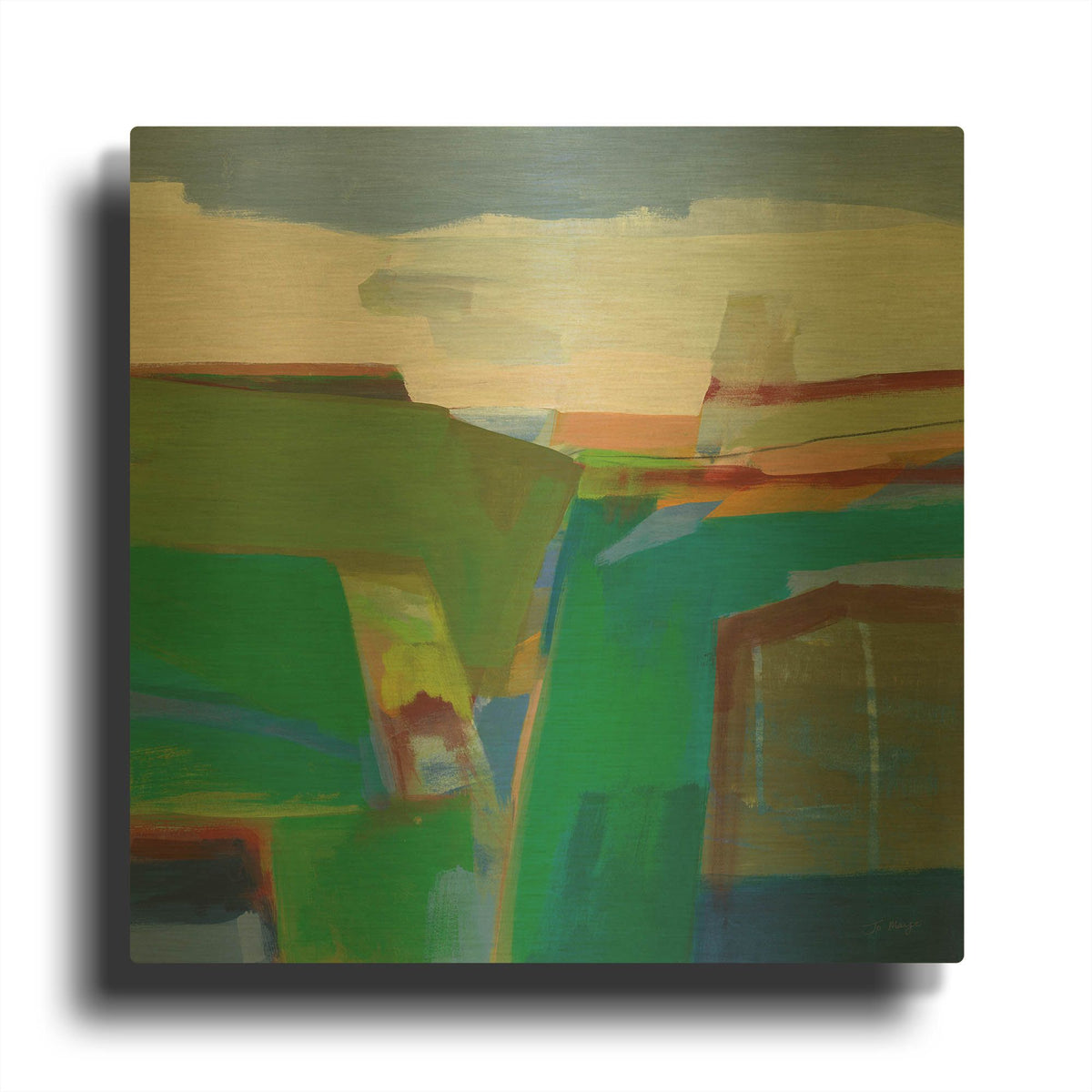 'Clear Day' By Jo Maye Gold Metal Wall Art