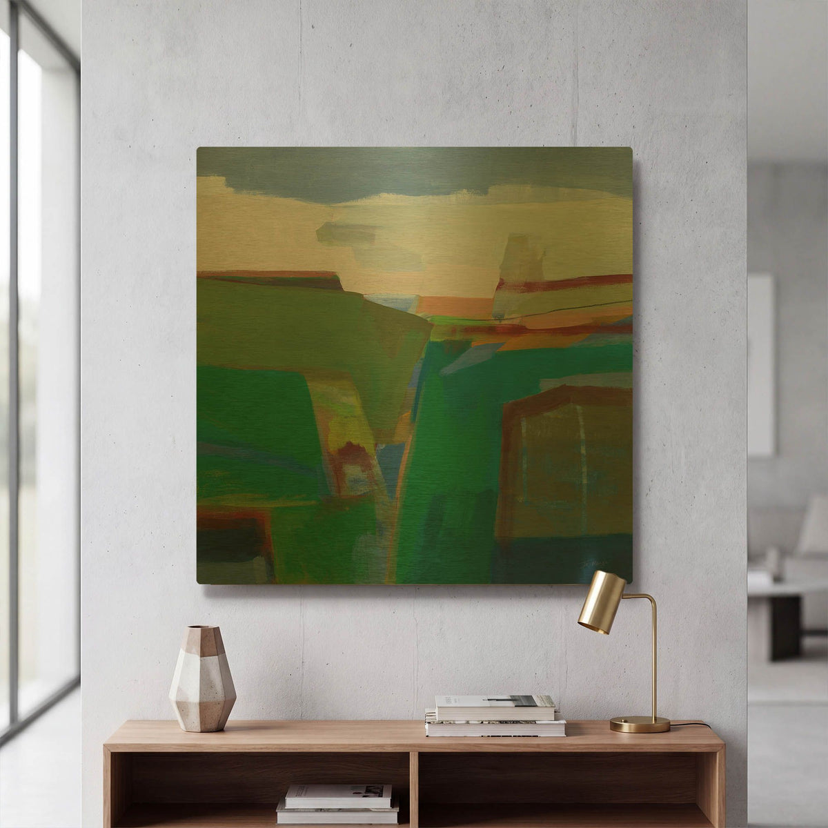 'Clear Day' By Jo Maye Gold Metal Wall Art