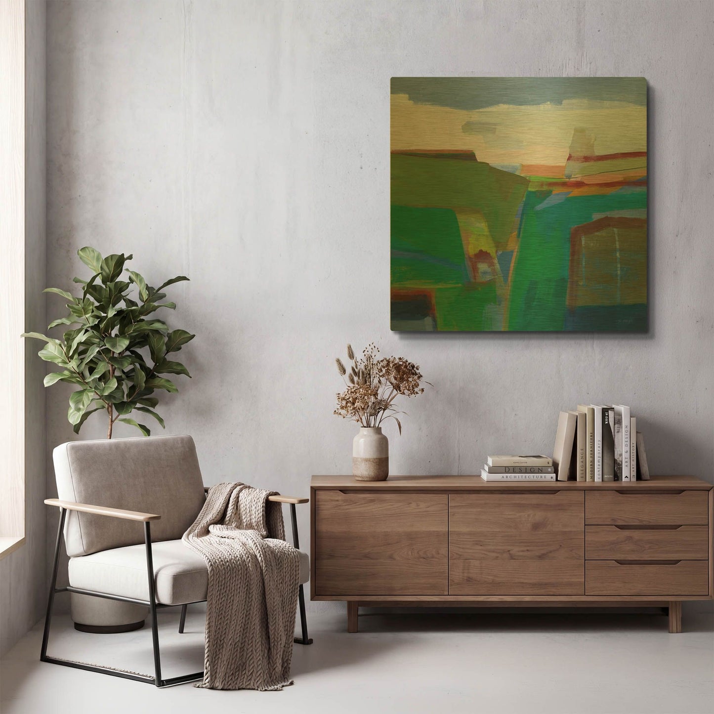 'Clear Day' By Jo Maye Gold Metal Wall Art