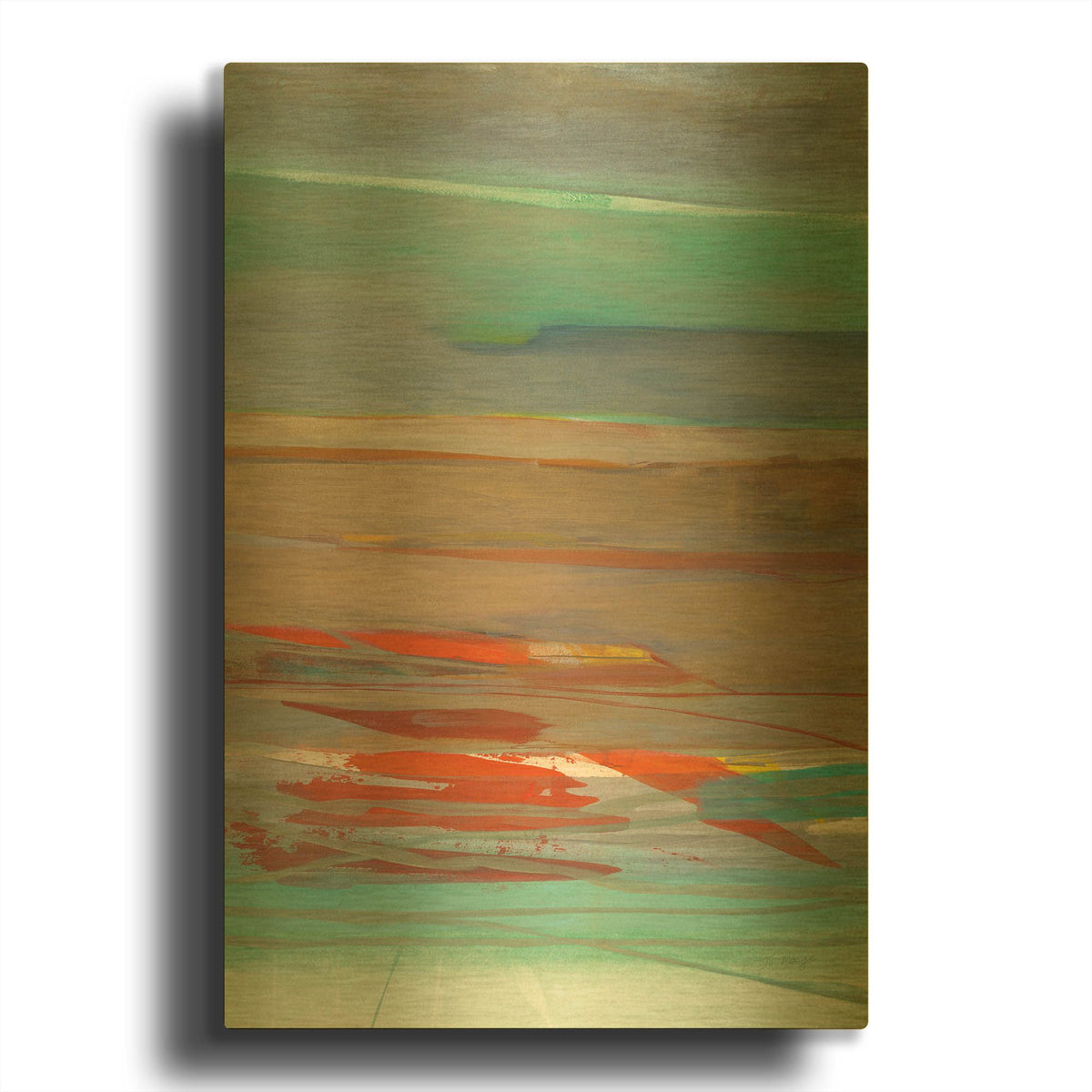 'Layers' By Jo Maye Gold Metal Wall Art