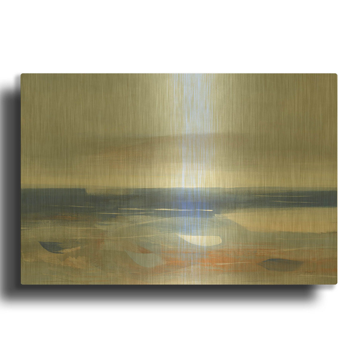 'Calm Sea' By Jo Maye Gold Metal Wall Art