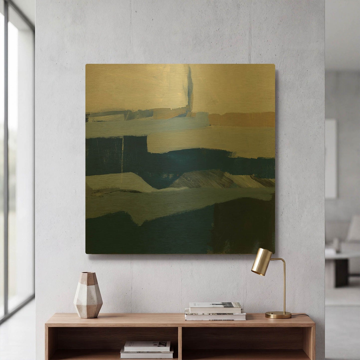 'Crisp Day' By Jo Maye Gold Metal Wall Art