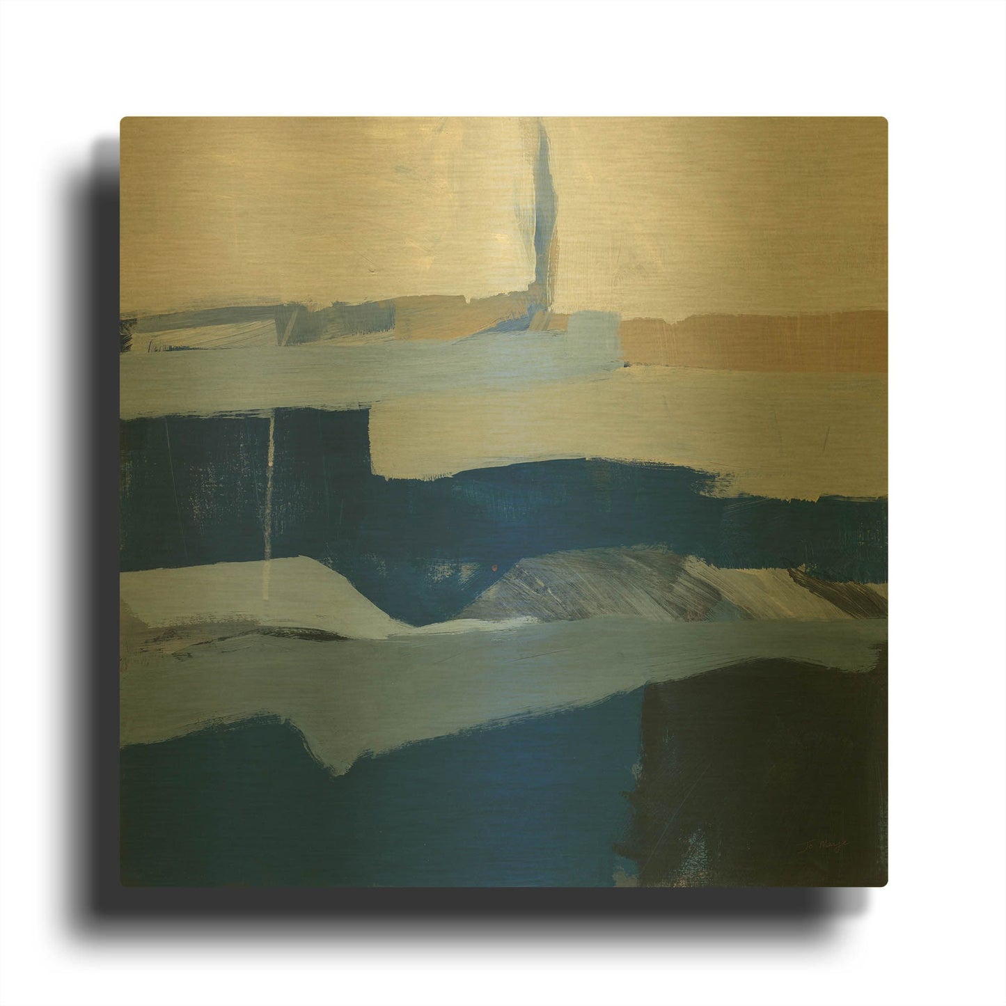 'Crisp Day' By Jo Maye Gold Metal Wall Art
