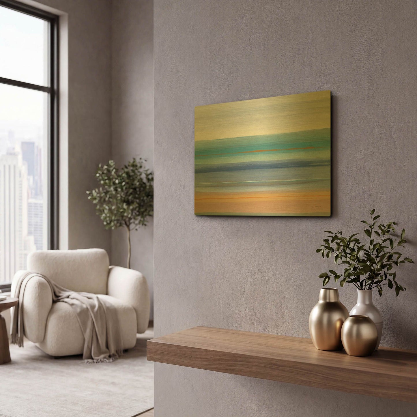 'Warmth' By Jo Maye Gold Metal Wall Art