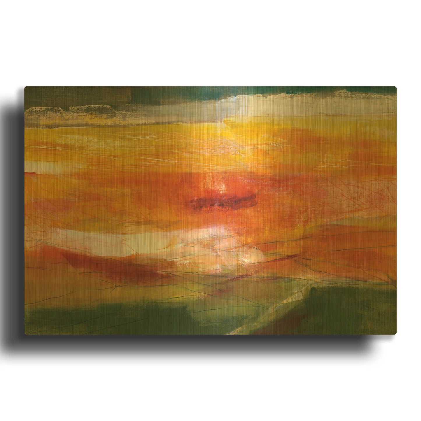 'Bog Journey v2' By Jo Maye Gold Metal Wall Art