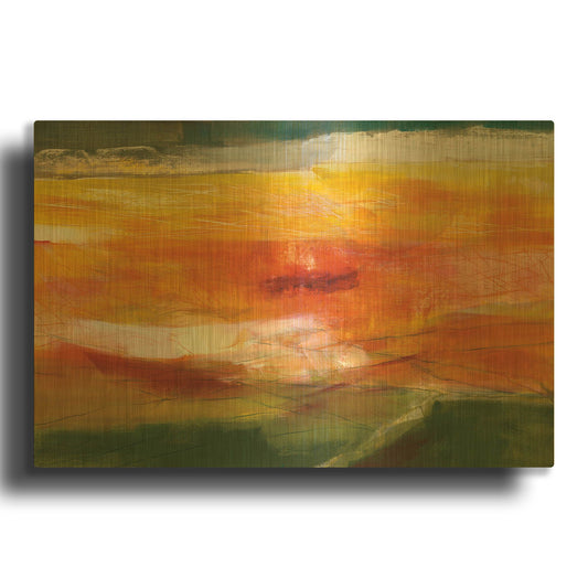 'Bog Journey v2' By Jo Maye Gold Metal Wall Art