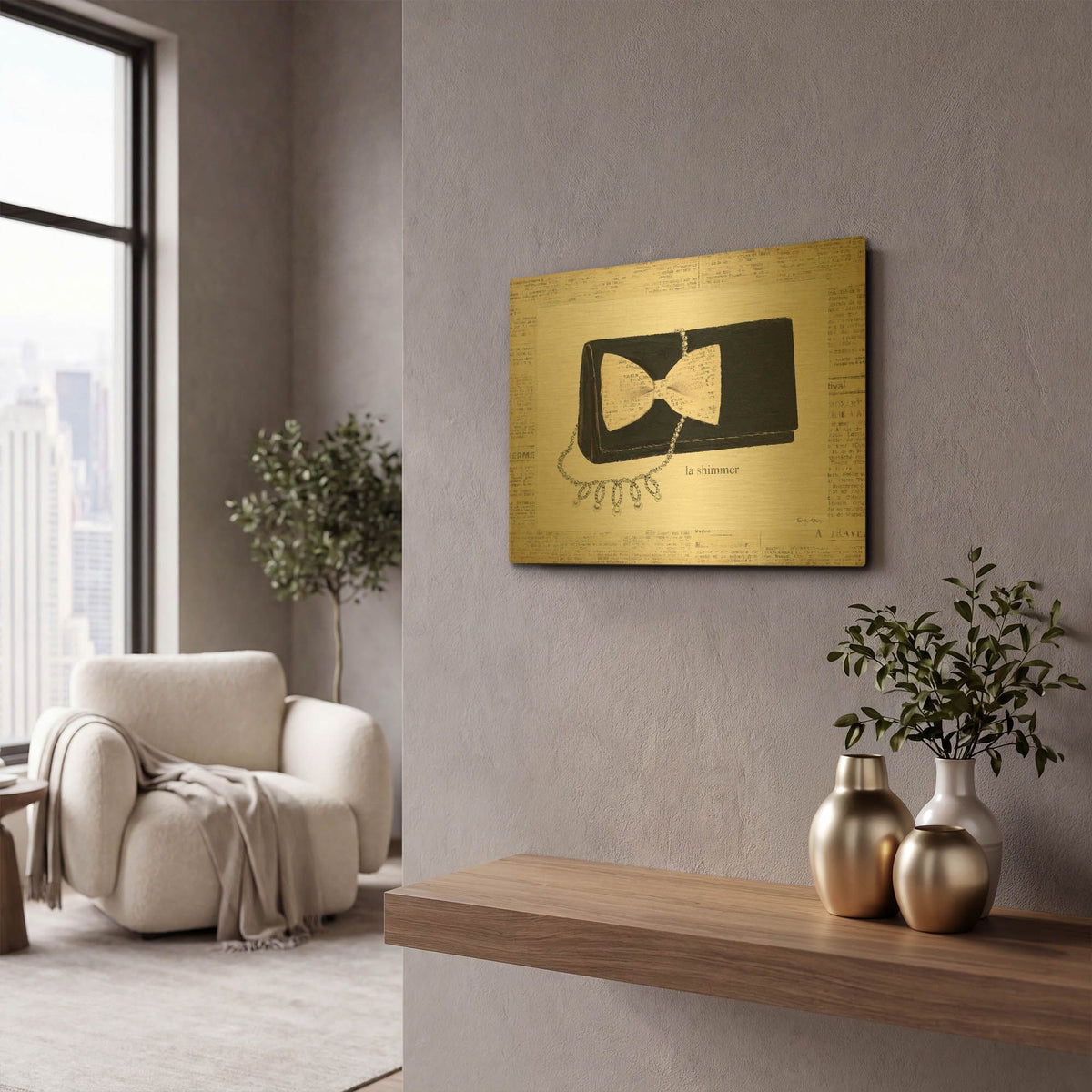'From Emilys Closet III' By Emily Adams Gold Metal Wall Art