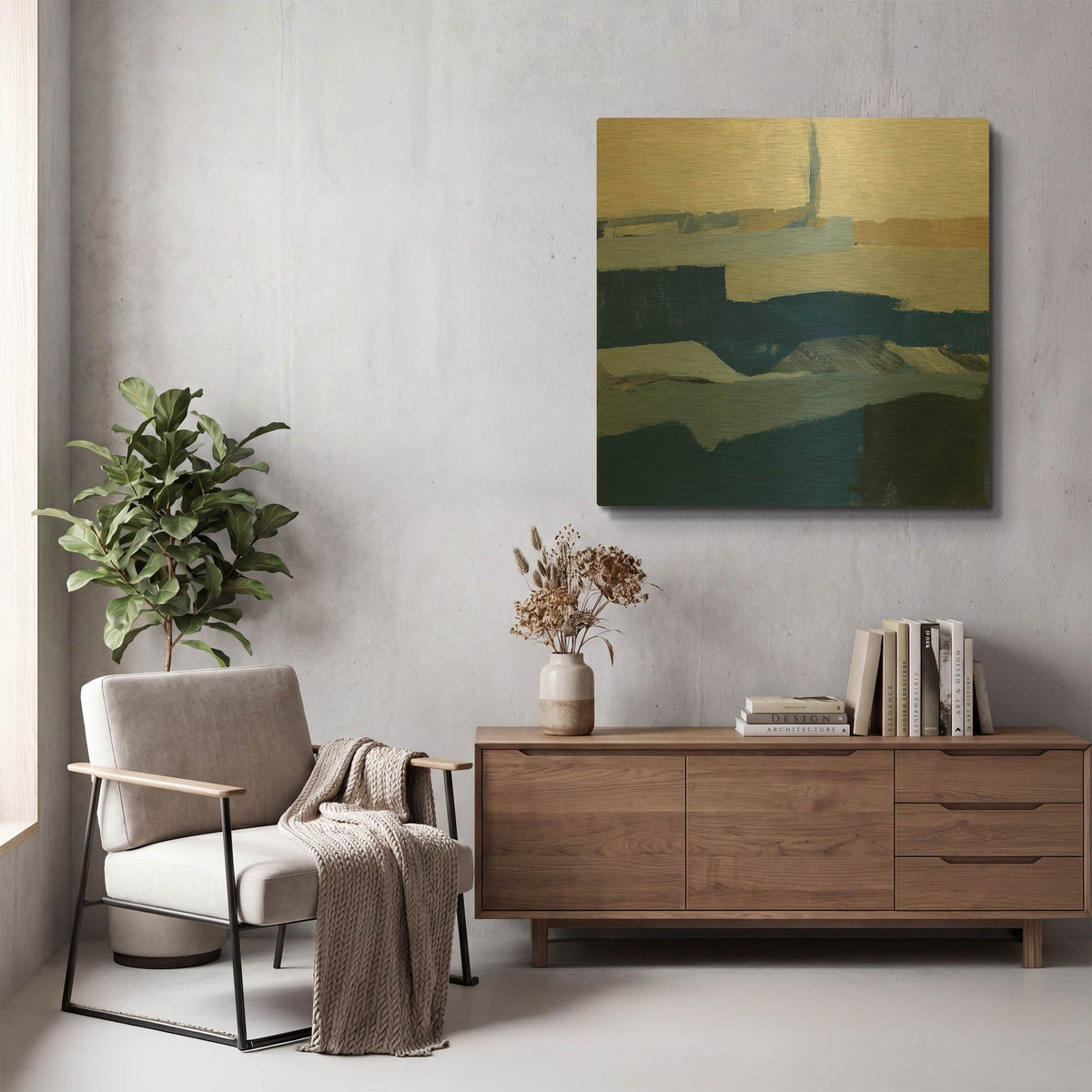 'Crisp Day v2' By Jo Maye Gold Metal Wall Art