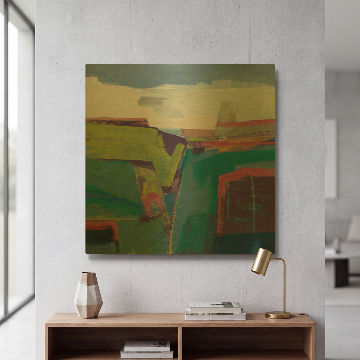 'Clear Day Bright' By Jo Maye Gold Metal Wall Art
