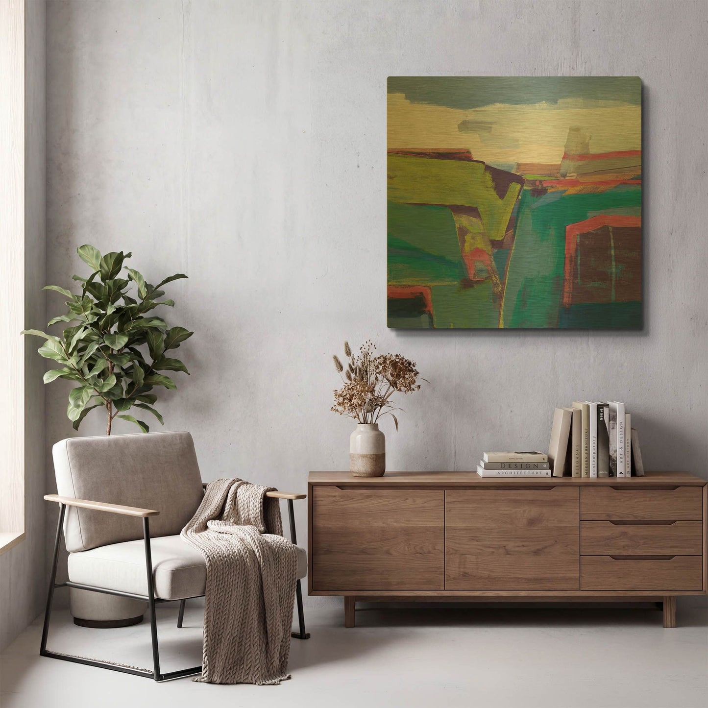 'Clear Day Bright' By Jo Maye Gold Metal Wall Art