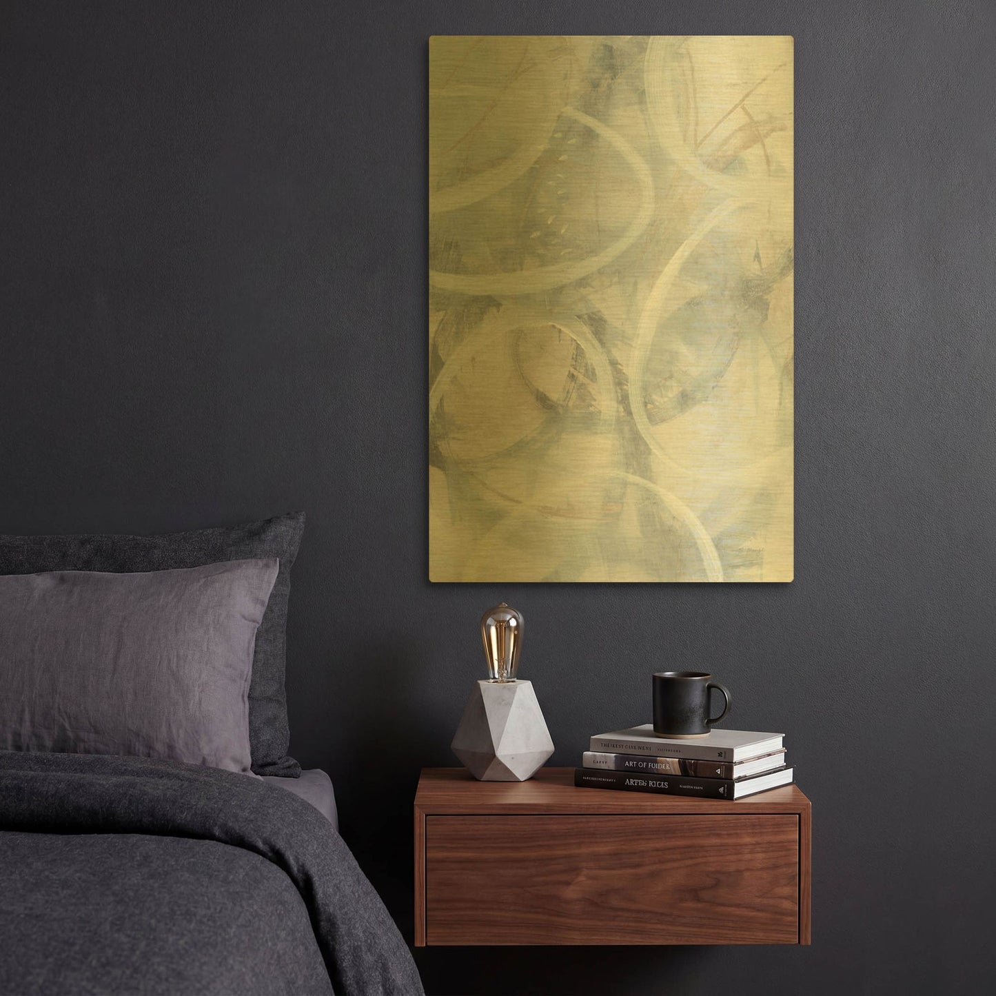 'Float I' By Jo Maye Gold Metal Wall Art