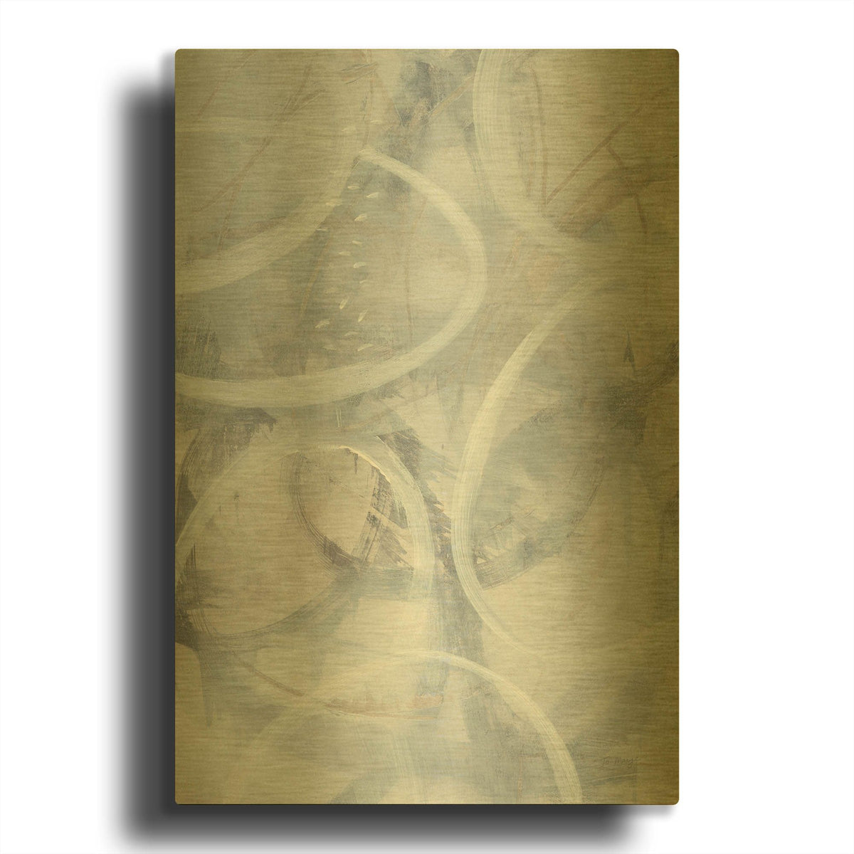'Float I' By Jo Maye Gold Metal Wall Art