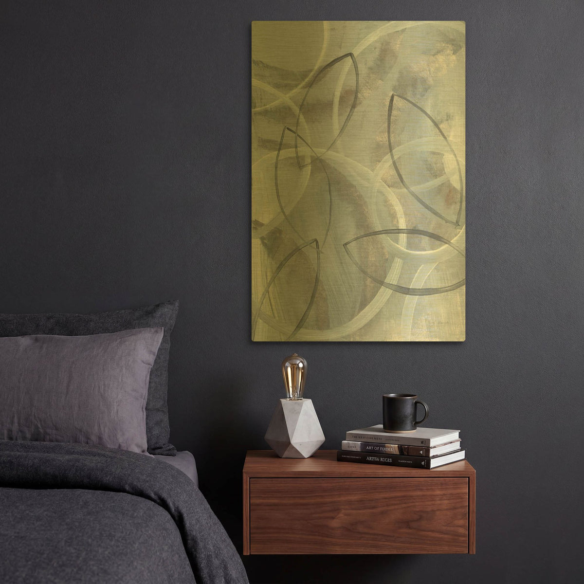 'Float II' By Jo Maye Gold Metal Wall Art
