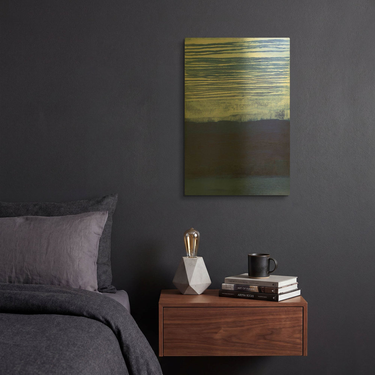 'Blue Haze' By Jo Maye Gold Metal Wall Art