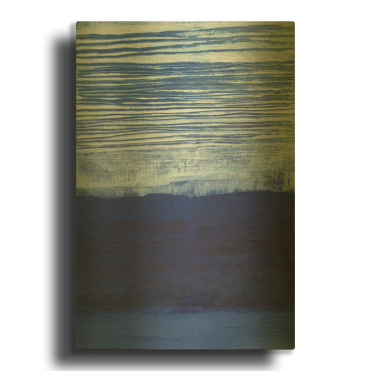 'Blue Haze' By Jo Maye Gold Metal Wall Art