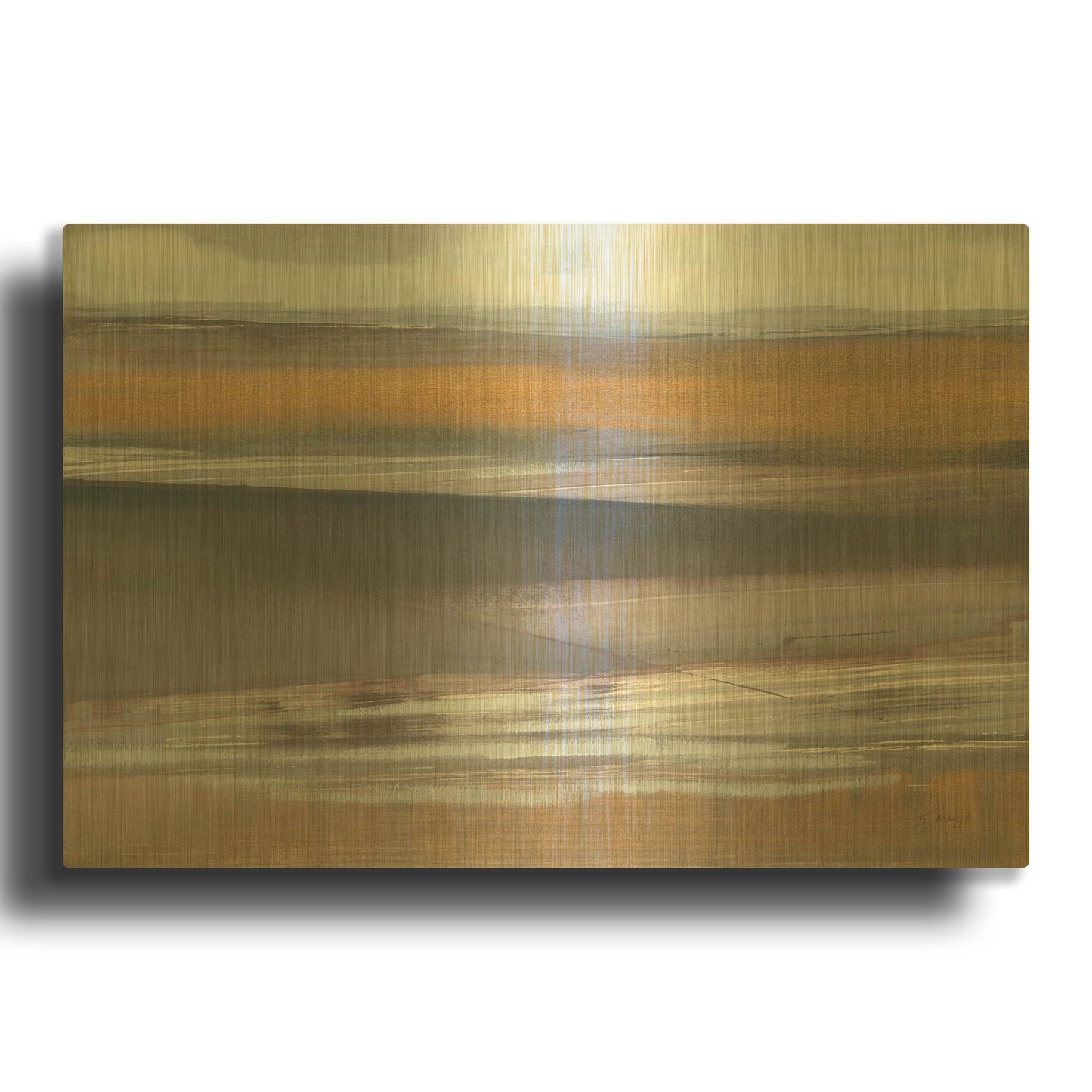 'Misty Morning' By Jo Maye Gold Metal Wall Art