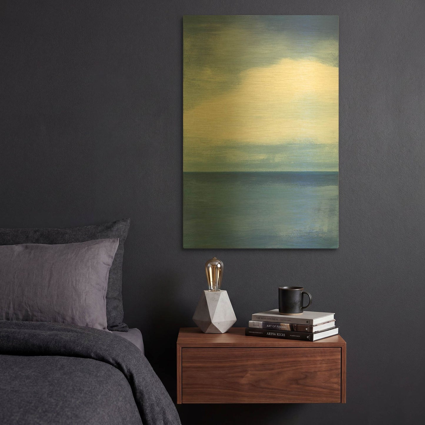 'Seascape I' By Jo Maye Gold Metal Wall Art
