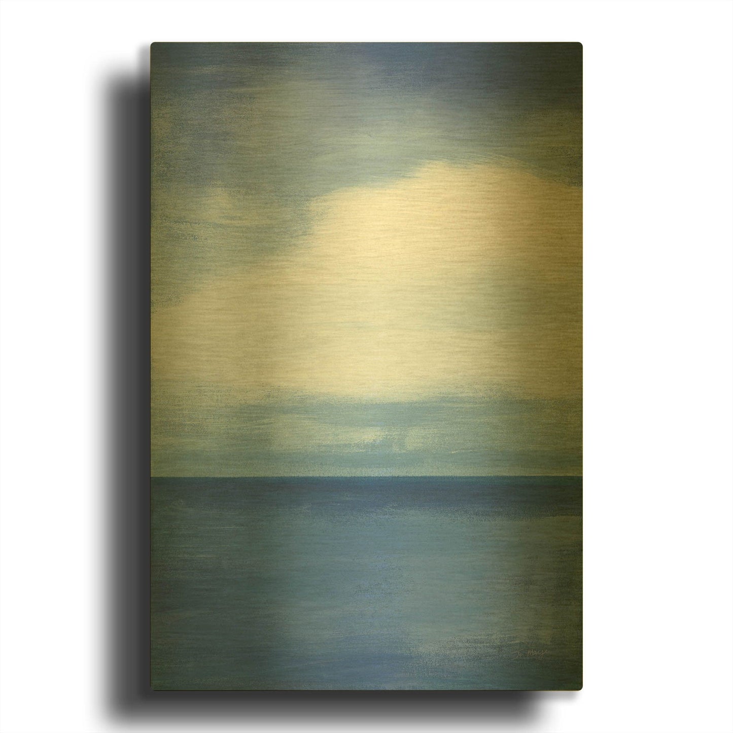 'Seascape I' By Jo Maye Gold Metal Wall Art