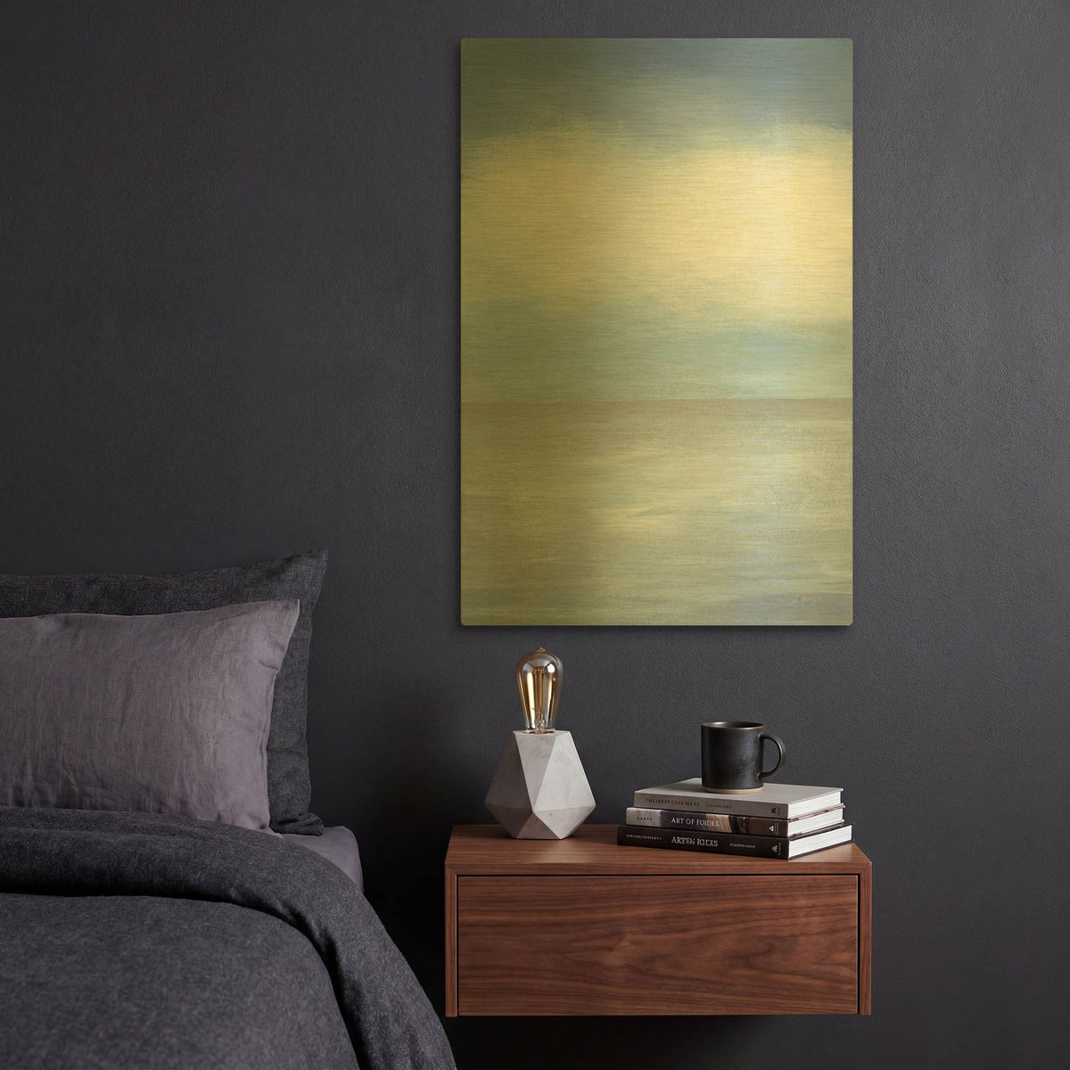 'Seascape II' By Jo Maye Gold Metal Wall Art