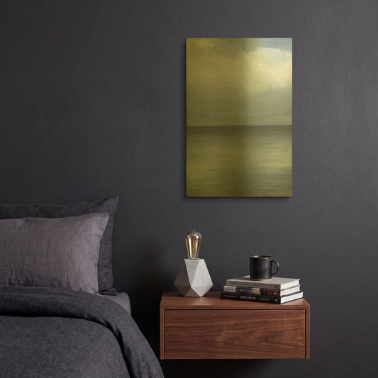 'Seascape III' By Jo Maye Gold Metal Wall Art