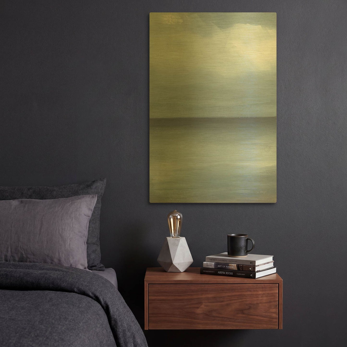 'Seascape III' By Jo Maye Gold Metal Wall Art