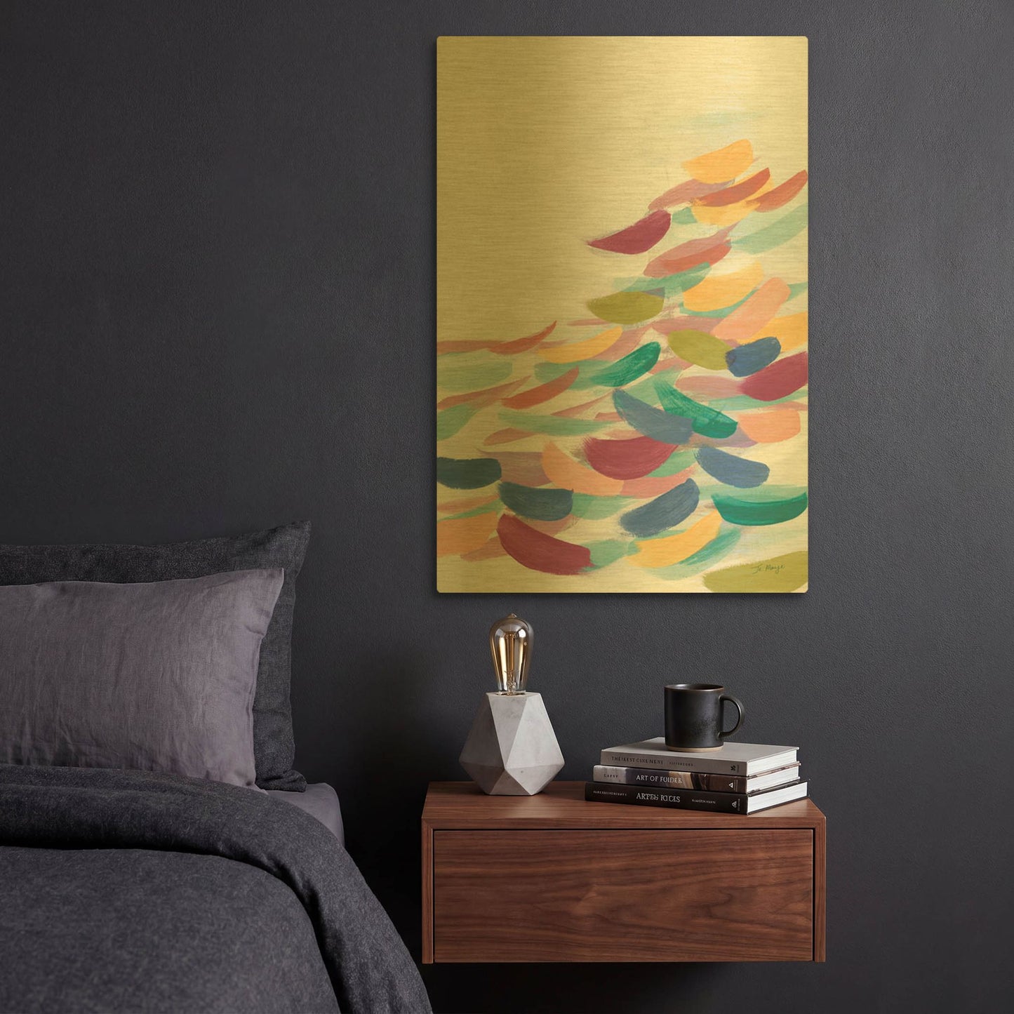 'Drift Pastel' By Jo Maye Gold Metal Wall Art