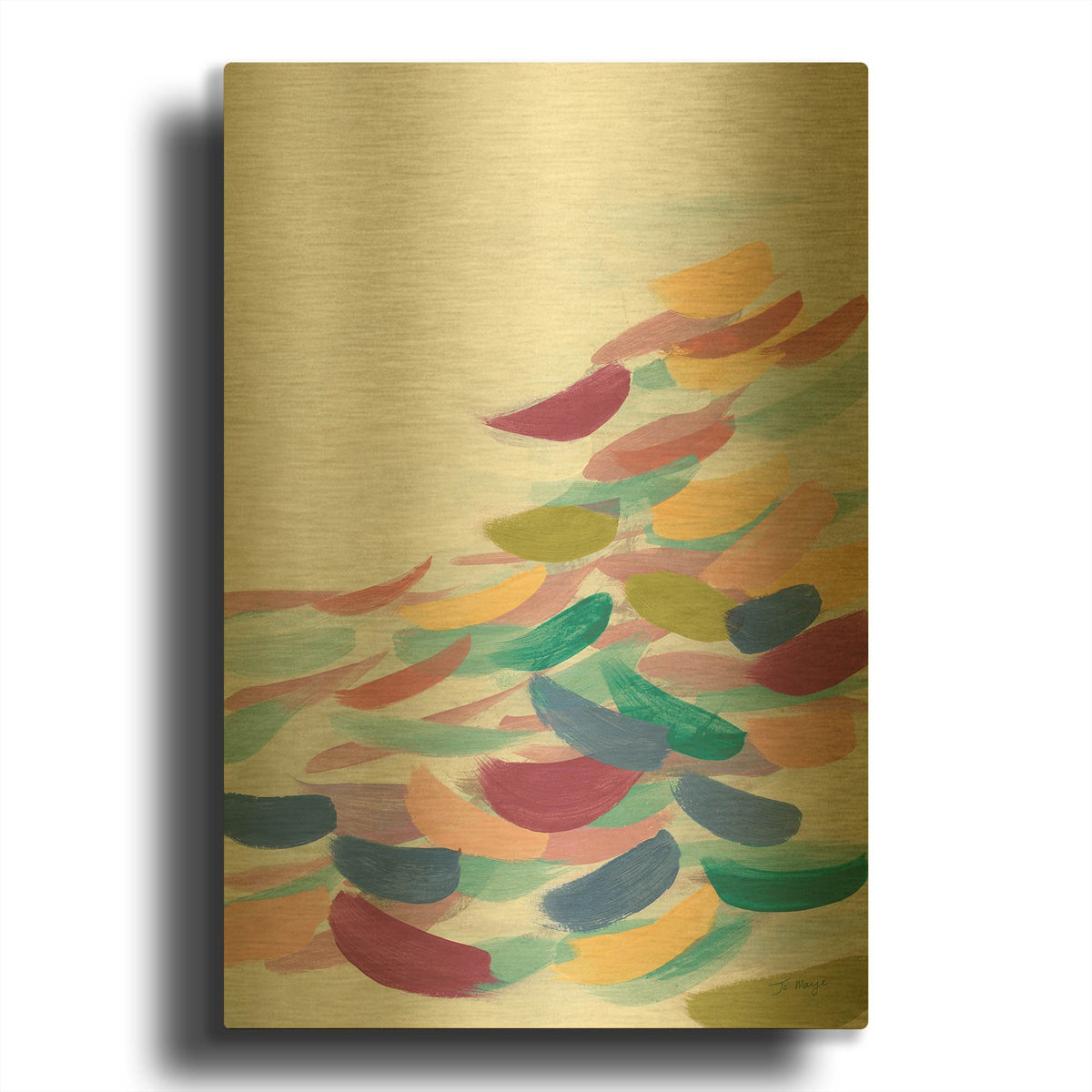 'Drift Pastel' By Jo Maye Gold Metal Wall Art