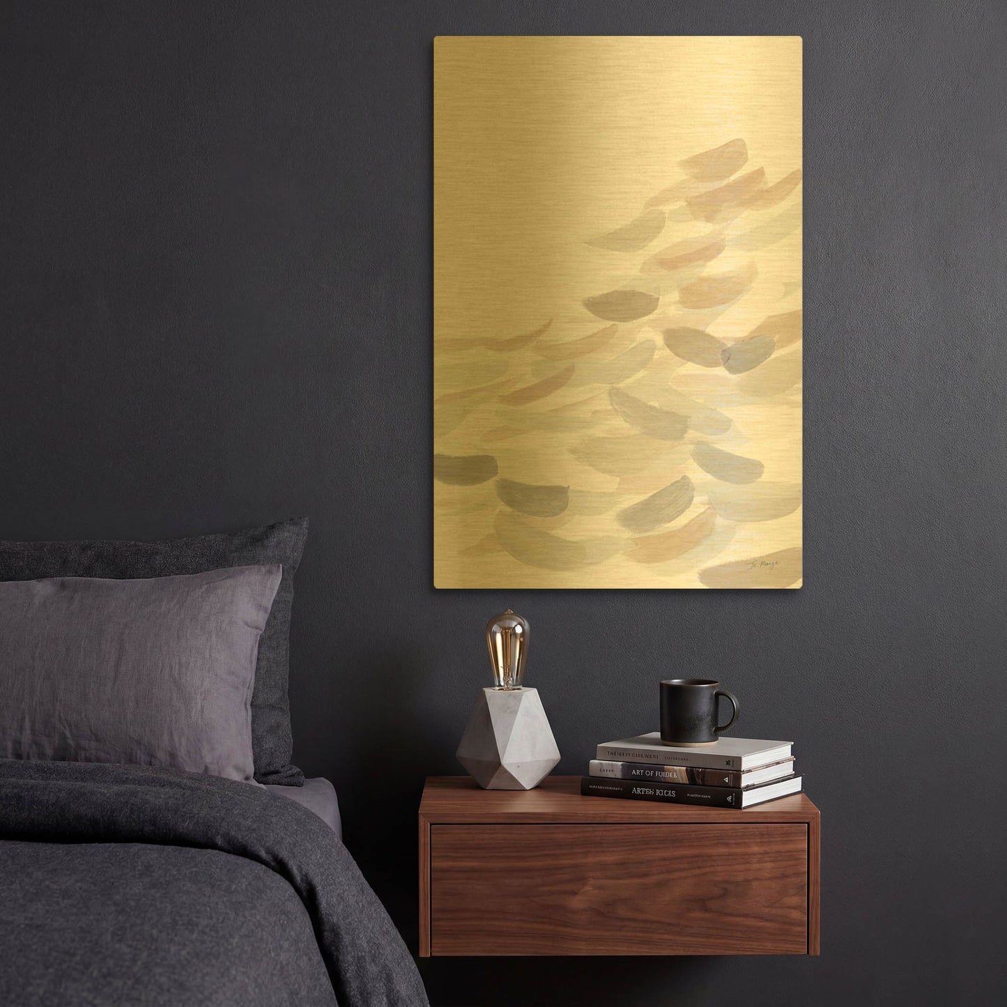 'Drift Neutral' By Jo Maye Gold Metal Wall Art