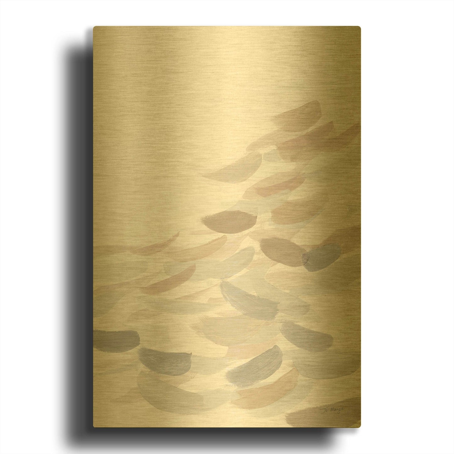 'Drift Neutral' By Jo Maye Gold Metal Wall Art