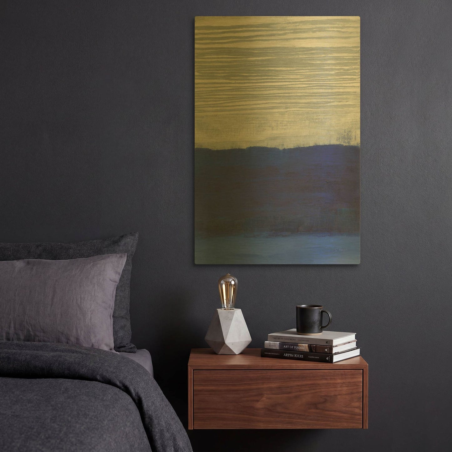 'Gray Haze' By Jo Maye Gold Metal Wall Art