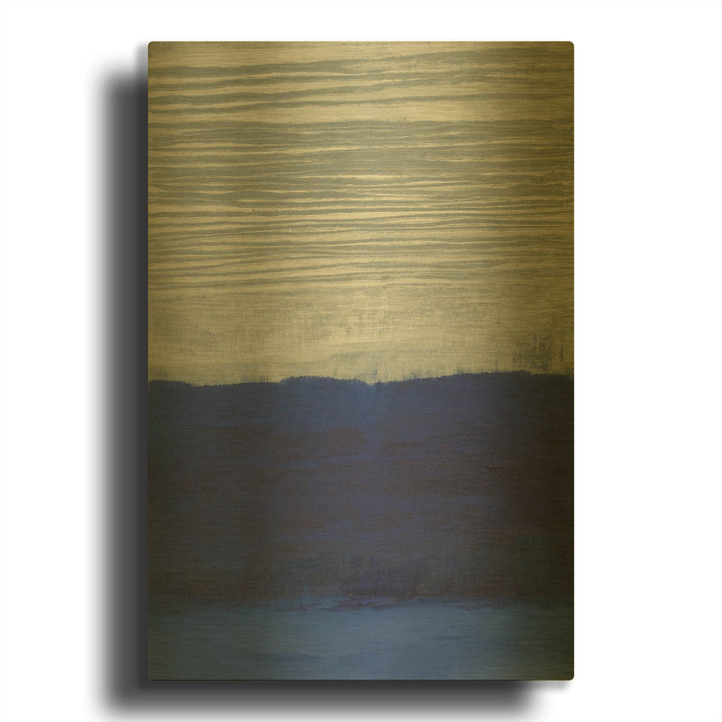 'Gray Haze' By Jo Maye Gold Metal Wall Art