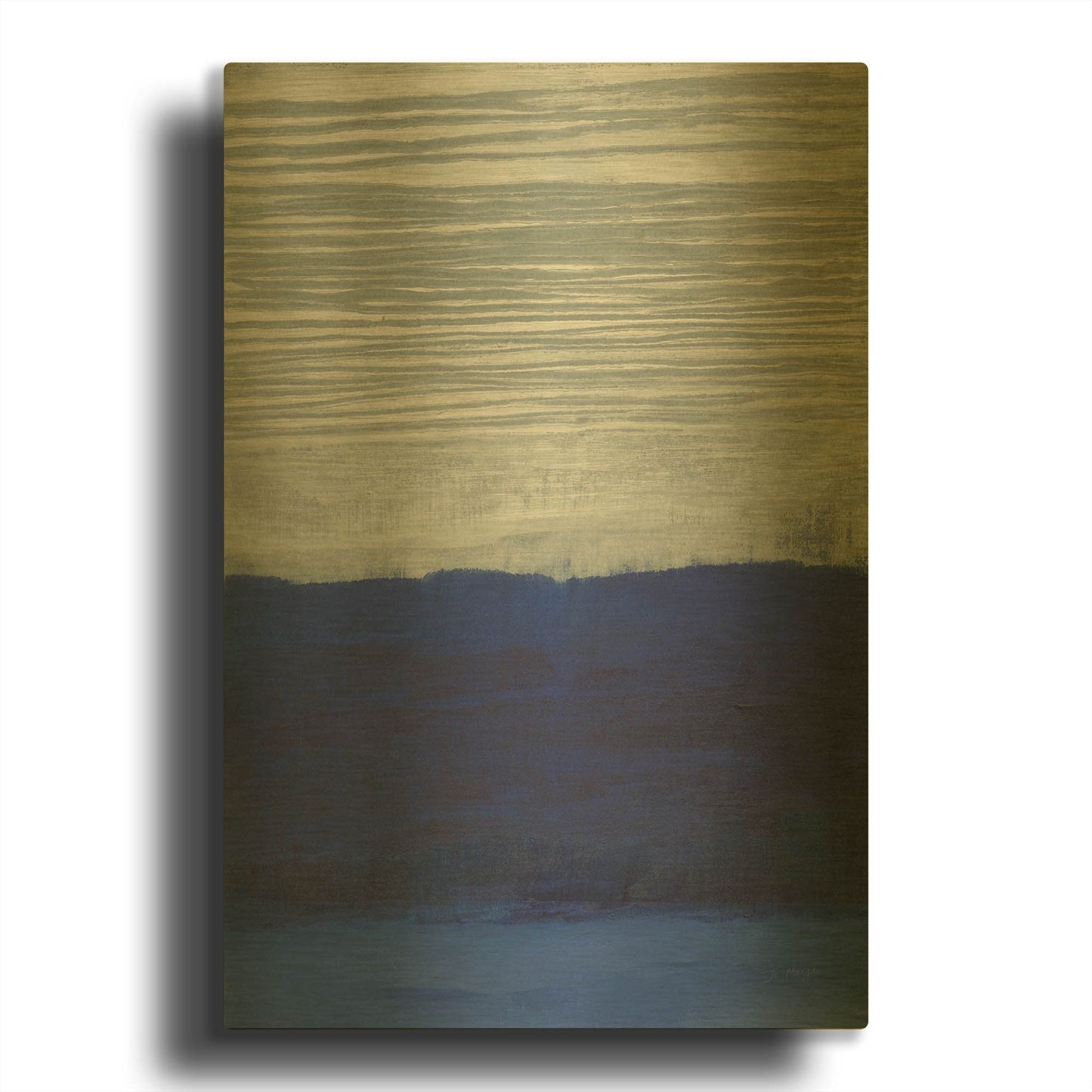 'Gray Haze' By Jo Maye Gold Metal Wall Art