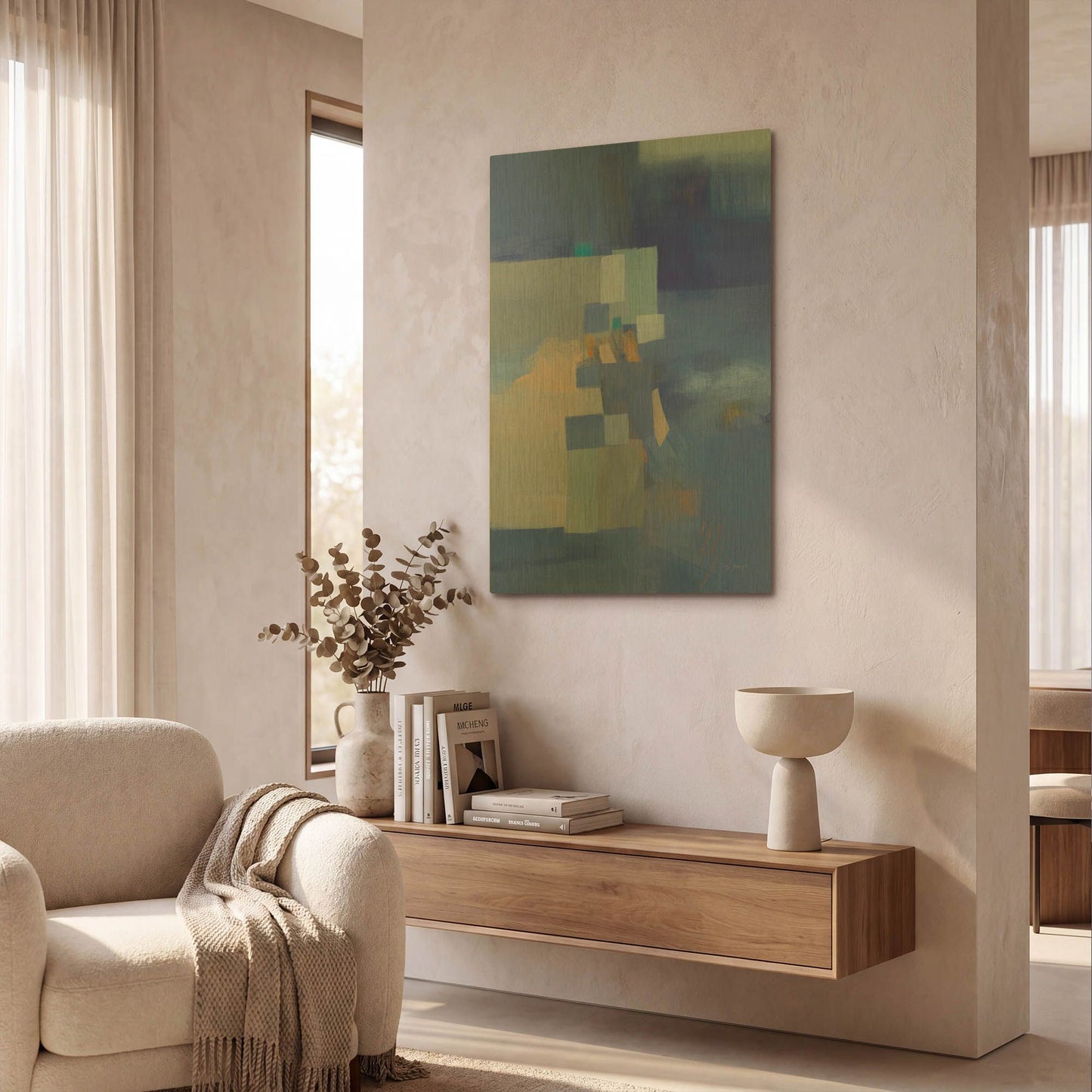 'Blue Dawn' By Jo Maye Gold Metal Wall Art
