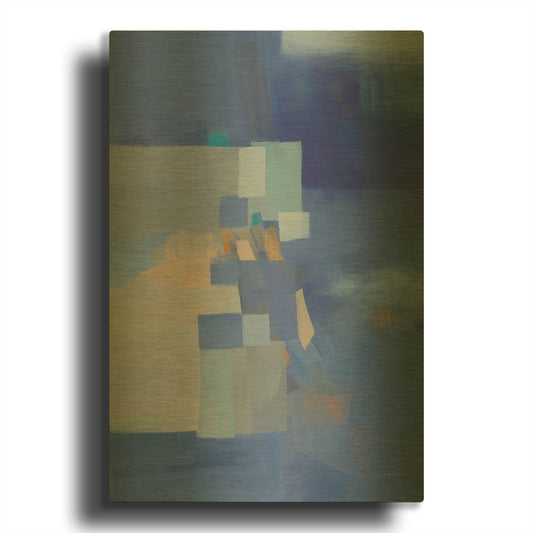 'Blue Dawn' By Jo Maye Gold Metal Wall Art